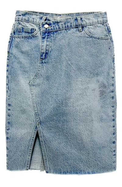 Tractr Kids' Asymmetric Waist Denim Skirt In Indigo