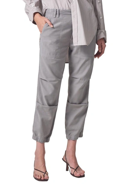 Citizens Of Humanity Agni Crop Twill Utility Trousers In Taupe