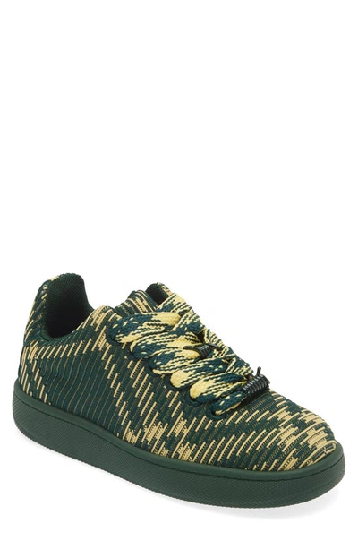 Burberry Check Knit Box Sneakers In Green