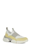 Geox Adacter Water Resistant Slip-on Sneaker In White/ Yellow