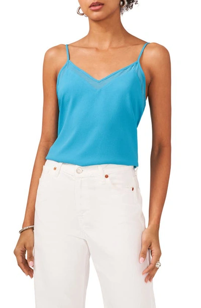 1.state Chiffon Inset Tank In Laguna Mist Blue