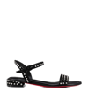 CHRISTIAN LOUBOUTIN SWEET JANE LEATHER CRYSTAL SANDALS
