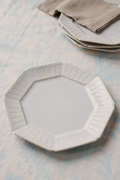 Anthropologie Mimbi Dinner Plates, Set Of 4 In White