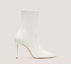 Stuart Weitzman Stuart Stretch Leather Stiletto Booties In White