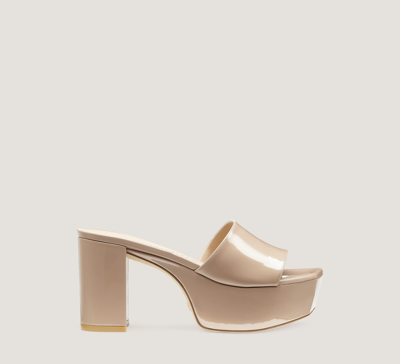 Stuart Weitzman Squarehigh Platform 95 Slide Sandal In Fawn