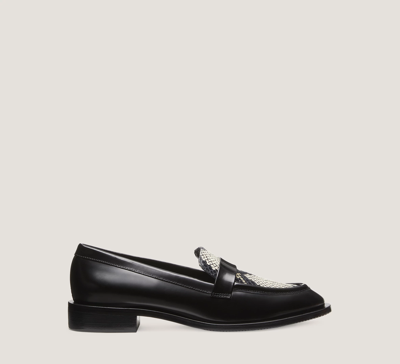 Stuart Weitzman Palmer Sleek Loafer The Sw Outlet In Black & Roccia
