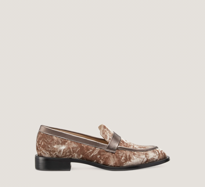Stuart Weitzman Palmer Sleek Loafer In Capuccino & Pyrite
