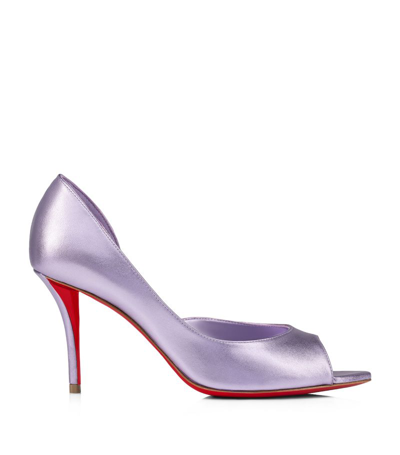 Christian Louboutin Open Apostropha Mules 80 In Purple