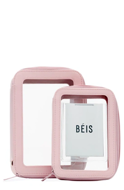 Beis The In-flight Set Of 2 Cosmetics Bags In Atlas Pink