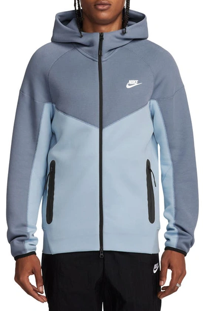 Nike Tech Fleece Windrunner Zip Hoodie In Light Armory Blue/ Ashen Slate