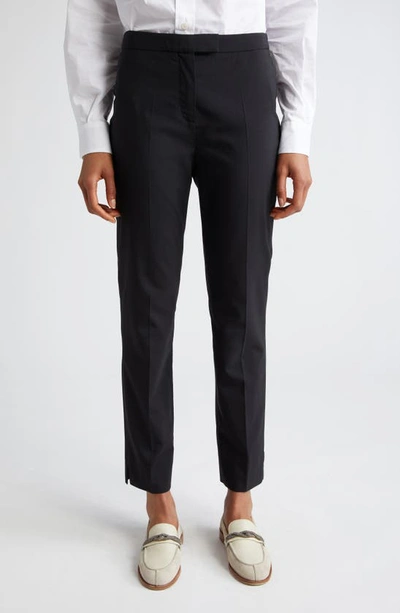 Eleventy Slim Fit Virgin Wool Blend Trousers In Black