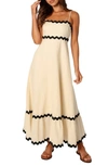 Petal And Pup Yana Sleeveless Maxi Dress In Cream Black