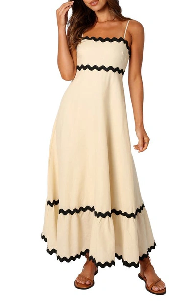 Petal And Pup Yana Sleeveless Maxi Dress In Cream Black