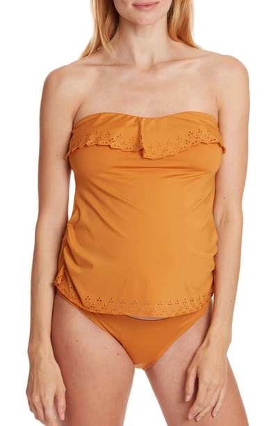 Cache Coeur Bloom Tankini Maternity Swimsuit In Honey