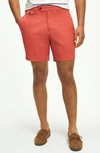 Brooks Brothers 7" Canvas Poplin Shorts In Supima Cotton In Red