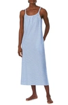 Lauren Ralph Lauren Sleeveless Cotton Nightgown In Blue Stripe