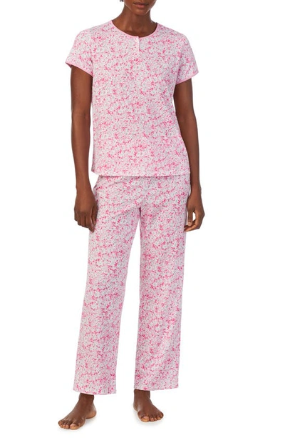 Lauren Ralph Lauren Cotton Blend Pyjamas In Pink Floral