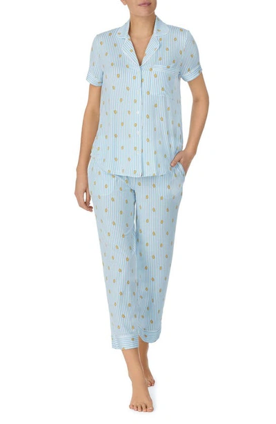 Kate Spade Short Sleeve Pyjamas In Blue Stripe