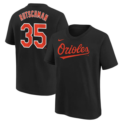 Nike Kids' Big Boys  Adley Rutschman Black Baltimore Orioles Home Player Name And Number T-shirt