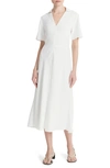 VINCE FRONT ZIP POLO MIDI DRESS