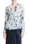 VINCE WASHED LILY PLEATED SHIRT