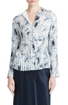 VINCE VINCE WASHED LILY PLEATED SHIRT