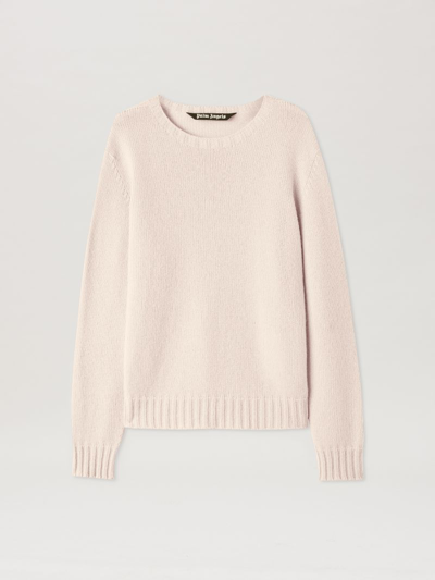 Palm Angels Curved-logo Wool-blend Jumper In Pink