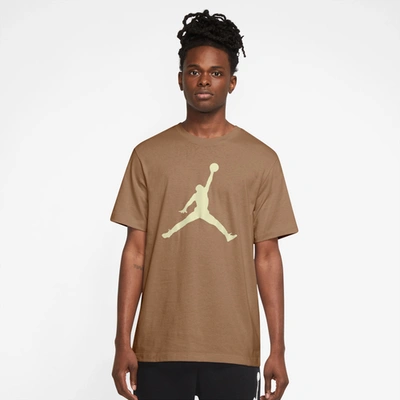 Jordan Mens  Jumpman Crew T-shirt In Legend Dark Brown/legend Sand