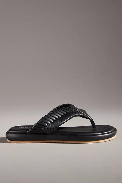 Kelsi Dagger Brooklyn Tidal Braided Thong Sandals In Black