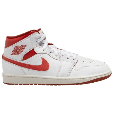 Jordan Mens  Air  1 Mid Se In White/lobster/dune Red