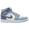 Jordan Women's Air  1 Mid Shoes In White/blue