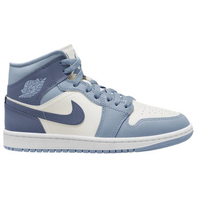 Jordan Womens  Aj 1 Mid In White/blue