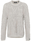 Daily Paper Zuberi Crochet Grey Crewneck Jumper In Grey