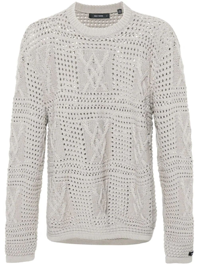 Daily Paper Zuberi Crochet Grey Crewneck Jumper