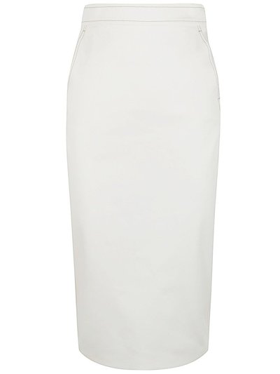 Max Mara Zulia Cotton-blend Midi Skirt In White