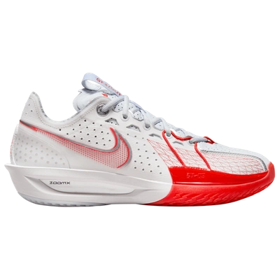 Nike Mens  Air Zoom G.t. Cut 3 In Summit White/metallic Silver/picante Red