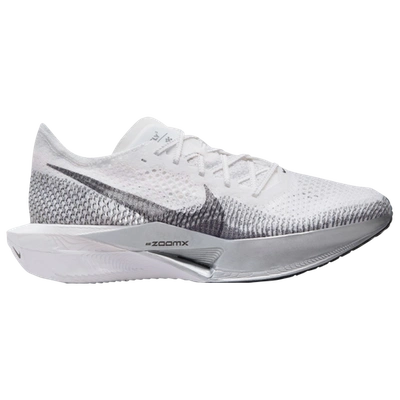 Nike Zoomx Vaporfly 3 Flyknit Running Sneakers In White/white/dark Smoke Grey