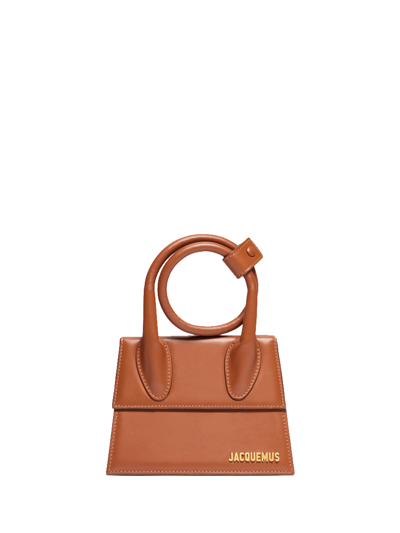 Jacquemus Le Chiquito Noeud Bag Woman Light Brown In Leather