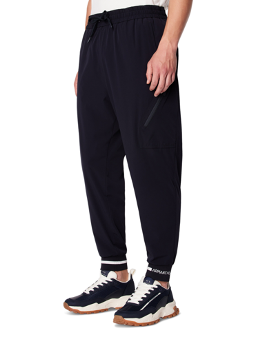 Armani Exchange Men's Stretch Cargo Trouser Joggers In Deep Navy