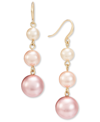 CHARTER CLUB GOLD-TONE IMITATION PEARL OMBRE DROP EARRINGS, CREATED FOR MACY'S