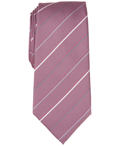 Alfani Men's Belwood Slim Stripe Tie, Created For Macy's In Pink