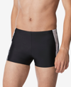 Speedo Men's Fitness Splice Stretch Upf 50+ Swim Trunks In Black,black
