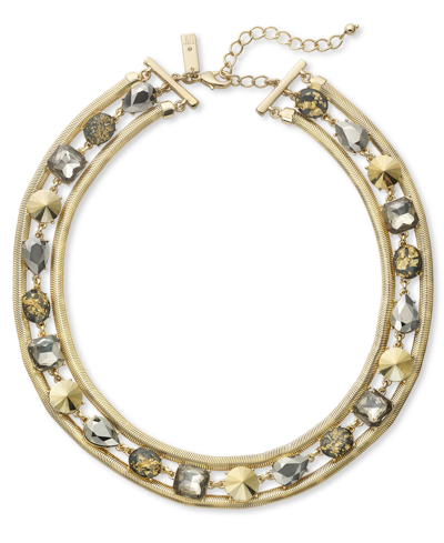 Inc International Concepts Jewel All Around Necklace, 17" + 3" Extender, Created For Macy's In Black