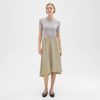 Theory Wool-viscose Combo Dress In Warm Silver/light Fossil