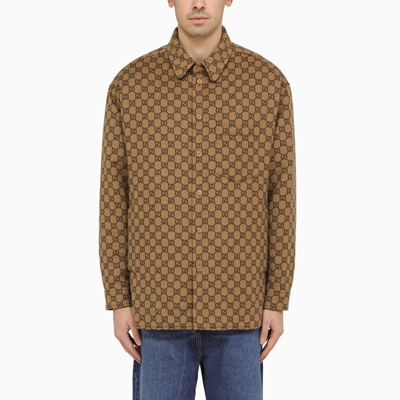 Gucci Interlocking Gg Wool Jacket In Brown