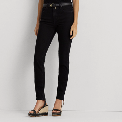 Lauren Ralph Lauren High-rise Skinny Ankle Jean In Black Wash