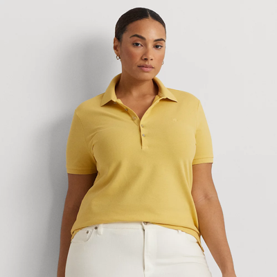 Lauren Woman Piqué Polo Shirt In Primrose Yellow
