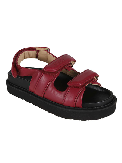 Isabel Marant Leather Padded Sandals In Raspberry