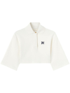 PALM ANGELS PALM ANGELS PA MONOGRAM CROPPED POLO TOP