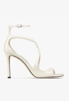 Jimmy Choo Azia Sandals In Milk White Patent Leather In White